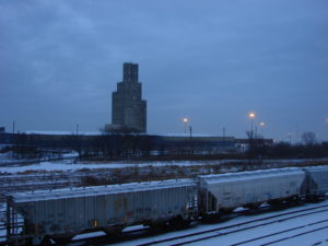 silo at sunrise