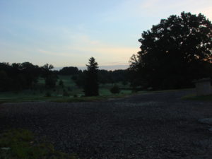 toward golf course at sunrise